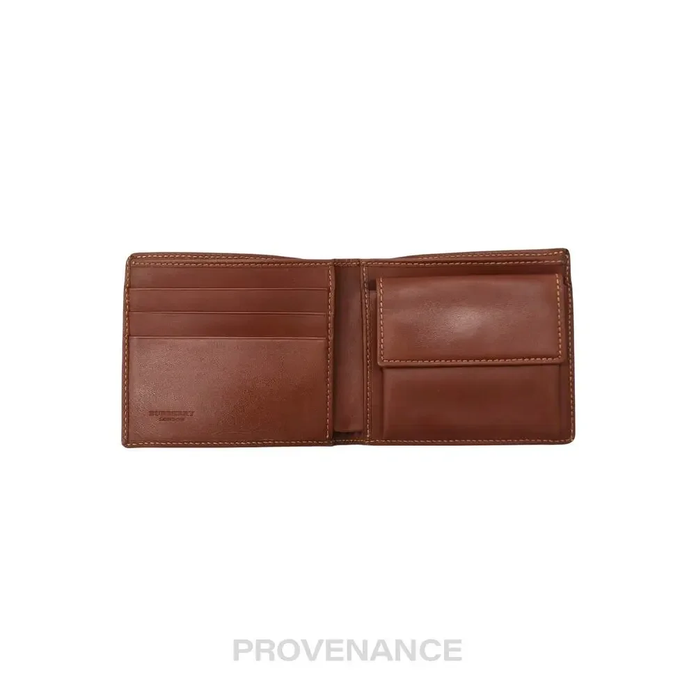 🔴 Burberry Bifold Wallet - Haymarket Check Brown